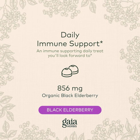 Gaia Herbs Black Elderberry Adult Daily Gummies - Delicious Immune Support Supplement - Made with Certified Organic Black Elderberries for Immune ...