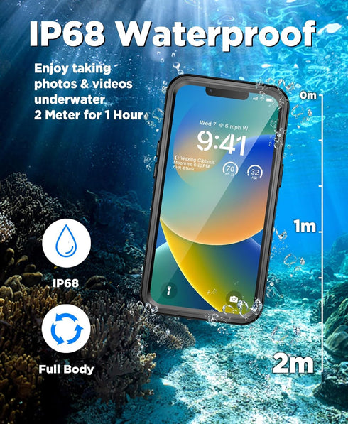 Beeasy for iPhone 13 Case Waterproof Compatible with MagSafe - 360 Degree Outdoor Protective case with Screen Protector, dustproof Shockproof Armo...