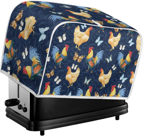 Toaster Cover 4 Slice,Rooster Chicken Pattern Kitchen Decor Toaster Dust Cover Protective Cover Bread Maker Cover Toaster Oven Cover,Machine Washa...