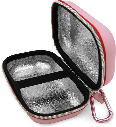 CASEMATIX Pink Compact Insulated Asthma Inhaler Travel Bag Case Compatible with Chamber Inhaler Spacer, Masks and More - Does Not Fit Spacers Long...