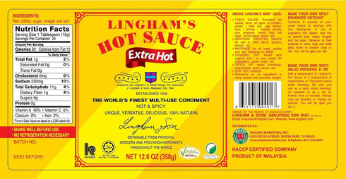 LINGHAM'S HOT SAUCE EXTRA HOT...