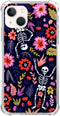 Cool Skeleton Flower Phone Case Compatible with iPhone 13, Halloween Bones Skull Floral Cover for Men Girls Women Boys, Shockproof Protective TPU ...
