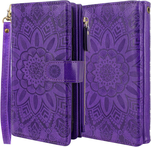 Harryshell Detachable Magnetic Zipper Wallet Leather Case Cash Pocket with 12 Card Slots Holder Wrist Strap for Samsung Galaxy Note 20 Ultra 5G 6....