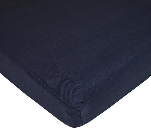 TL Care Supreme 100% Natural Cotton Fitted Crib Sheet 52" x 28", Enhanced Thickness for Soft, Breathable & Hypoallergenic Jersey Comfort, Navy, Ne...