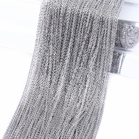 10m Stainless Steel Cable Chain Link in Bulk for Necklace Jewelry Accessories DIY Making 1.5mm...