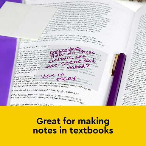 Post-it Transparent Notes, Clear Sticky Notes to Markup Textbooks and Planners Safely, Minimalist Aesthetic School Supplies for College Students, ...