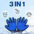 1TO3GO?Upgrade? Pet Grooming Gloves, Dog Washing Gloves for Bathing, Pet Hair Remover Gloves for Dogs, Cats and Horses with 185 Silicons Tips suit...