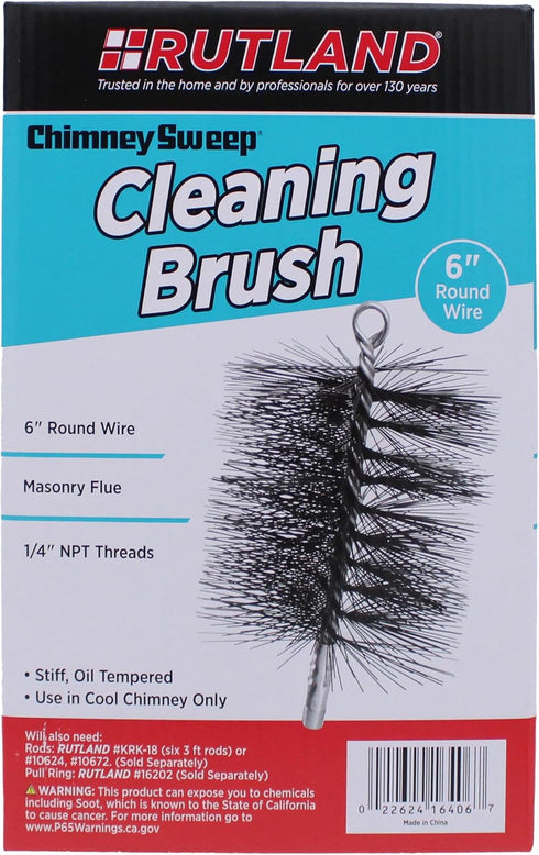 Rutland Products 16406 6-Inch Round Chimney Cleaning Brush, Red...