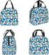 Insulated Lunch Bag Box for Women with Blue Butterfly Print Cooler Thermal Waterproof Reusable Tote Bag with Big Pocket for Work Office Picnic Col...