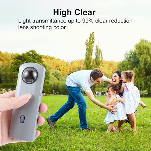 PULUZ Lens Guard PC Protective Lens Cover Case for Ricoh Theta SC2 / S/V Spherical Cameras Accessories Case Sticky Lens Protector...