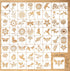 60 Reusable Flower Stencils for Painting on Wood and Canvas Sunflower Leaf Rose Bee Bird Stencil Small Craft Stencils 3x3 Inch Paint Stencils for ...