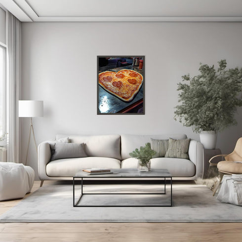 Posterizer 1 pcs-cute romantic heart pizzas-Valentine's themed poster -3-Romantic Art-Holiday Poster Collection-Chic Home and Kitchen Decor - unfr...