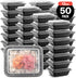 50-Pack Reusable Meal Prep Containers Microwave Safe Food Storage Containers with Lids, 12 OZ - 1 Compartment Take Out Disposable Plastic Bento Lu...
