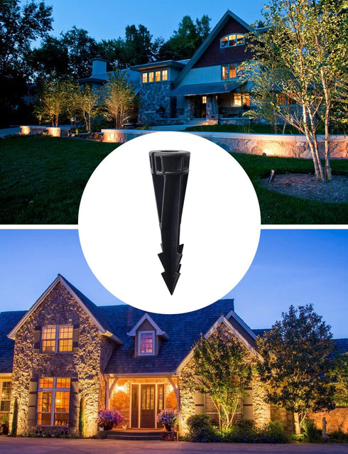 COLOER Landscape Lights Ground Stake Spikes Replacement PVC-Medium Size with Cut, 1/2" NPS Thread Universal Slot Large Ground Post, Ground Stakes ...
