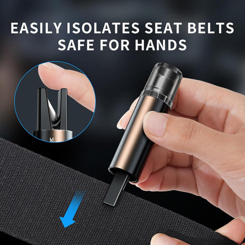 2-in-1 Seat Belt Cutter and Car Window Breaker, Emergency Glass Breaking Gadget, Multi-Function Safety Hammer, Vehicle Escape Tool, Spring Loaded ...