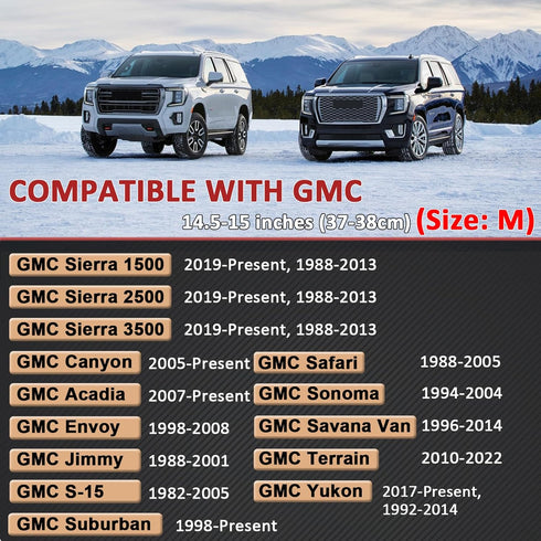 GIANT PANDA Steering Wheel Cover for GMC Sierra Acadia Terrain Yukon(Black+Gray Line-Standard Size)...