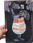 8" x 12" Popular Cocktails and Drink Bar Mix Recipes Menu for Bartenders on Metal Tin Sign Wall Decor Plaque Poster (MAI TAI)...