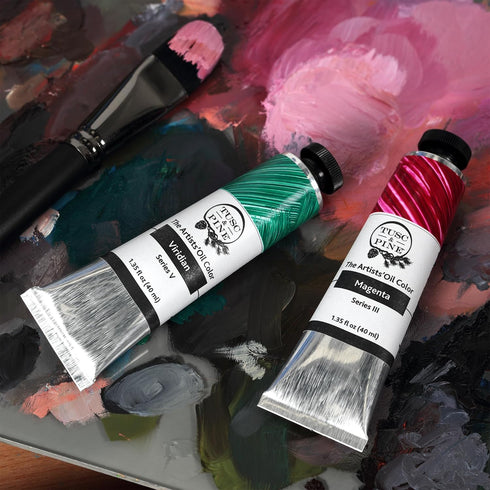 Tusc & Pine Artist Oil Paint - Unbleached Titanium White, 40 ml, Non-Yellowing, Rich & Creamy Consistency, Maximum Pigment Load, Small Batch Mille...