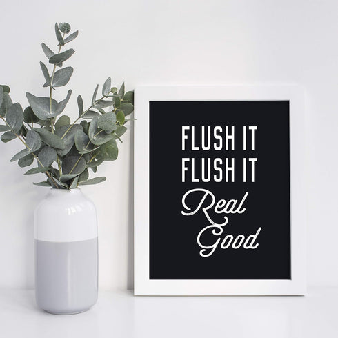 Brooke & Vine Funny Bathroom Decor Hip Hop 80’s 90’s Music Old School Rap Posters Wall Art Prints (UNFRAMED 8 x 10 Set of 4) Black and White Restr...