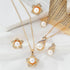 17IF Pearl Flower Earrings Necklace Gold Jewelry Sets For Women Bride Bridesmaids Wedding Party Prom, Dainty Mother Day Jewelry Gifts...