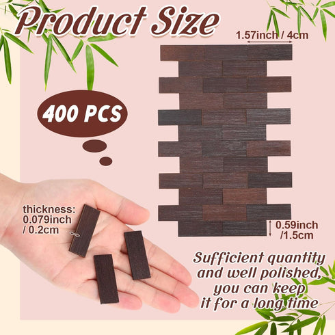 400 Pcs Miniature Dollhouse Flooring on 1: 12 Scale Mini Wooden Dollhouse Floor Boards Geometric Bamboo Doll House Furniture Wood Mini Floor Board...