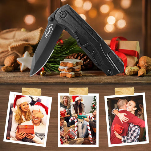 RoverTac Pocket Knife Multi Tool Tactical Knife Multitool Knife with Scissors Bottle and Can Opener Fire Starter Whistle Screwdriver Perfect for C...