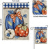 Fall Blue White Pumpkin Decorative Garden Flag, Autumn Plaid Check Farmhouse Yard Outside Decorations, Thanksgiving Rustic Burlap Outdoor Small Ho...