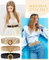 Hercicy 3 Pcs Rattan Straw Woven Belt Bohemian Waist Rope Braid Belts for Women, Trendy Boho Ladies Skinny Dress Belt Multicolor...