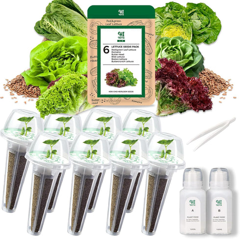 Lettuce Seed Pod Kit for AeroGarden, Included Romaine/Bibb and Boston Lettuce/Red and Green Leaf/Butter Head/Buttercrunch, Plant Food and Accessor...