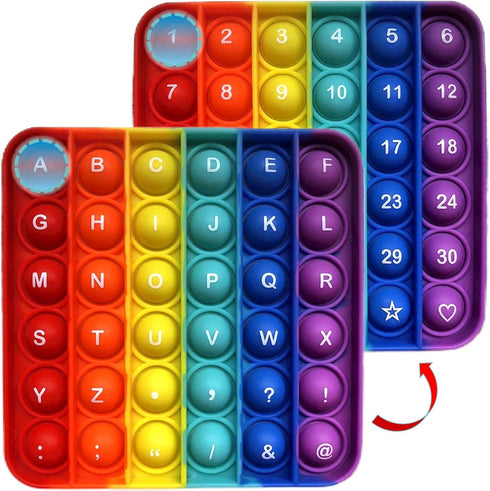 Alphabet Number Fidgety Pops (1 Pcs), ABC Learning & Educational Letter Popper Game, Stress Relief Autism Sensory Toys, Preschool Kindergarten Cla...