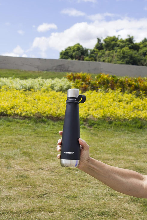 Insulated Water Bottle - On-The-Go Refillable Stainless Steel Water Bottles For Adults, Reusable Thermos Travel Tumbler With Leak-proof Lid For Ho...