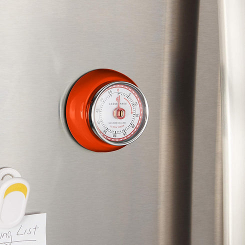 Zassenhaus Magnetic Retro Kitchen Timer, Classic Mechanical Cooking Timer (Orange), 2.75-Inch...