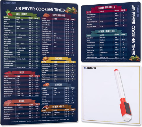 KW.Libite Air Fryer Cheat Sheet, Air Fryer Cookguide for Beginners, Air Fryer Recipes,Air Fryer Cooking Chart Air Fryer Magnetic Cheat Sheet, Air ...