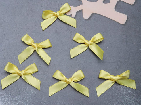 Sowaka 50 Pcs Mini Satin Bowknot Ribbon Bows Flower Supplies for Gift Present Wrapping Scrapbooking Décor Sewing DIY Crafting Project Christmas Th...