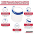 Jackson Safety Face Shield Mask, Disposable for Medical Protection, Healthcare Workers, Full Coverage for Men and Women, 8.66”x 12.5”, Elastic Hea...