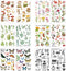 12 Sheets Rub on Transfers for Furniture Crafts Butterfly Flower Plant Stickers Journaling Scrapbooking Supplies Mushroom Botanical Decor Sticker ...