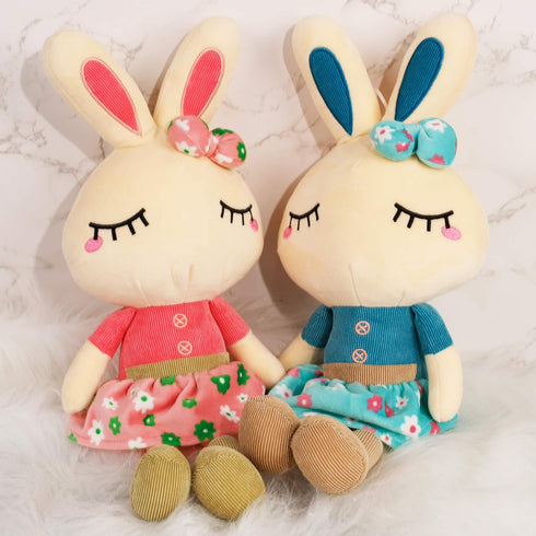 Set of 2 Easter Plush Bunny Rabbit, 18.3 in Doll Rabbit Stuffed Animal Huggable Rabbit Christmas Easter Girls' Gift Room Decorations, Pink & Blue...