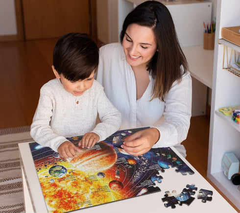 Puzzles for Kids Ages 4-8, 3-5, 6-8, 8-10 Boys Girls - 100 Piece Solar System Space Kids Jigsaw Puzzles - Science Educational Toys for Kids 5-7 Pl...