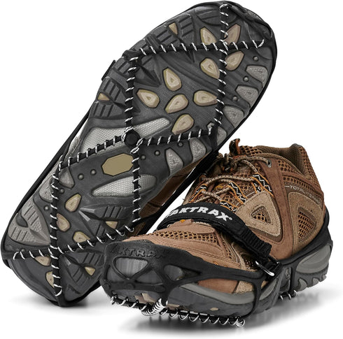 Yaktrax Pro Traction Cleats - 360-Degree Grip on Snow, Ice, & Multi-terrain Surfaces - Elastic Outer Band w/ Easy-On/Off Heel Tab & 1.4mm Stainles...