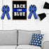 2 Rolls 20 Yards Police Support Wired Edge Ribbon, 2.5"Blue Black Stripe Police Badge Burlap Ribbon Memorial Day Patriotic Ribbons for Wreath Bow ...