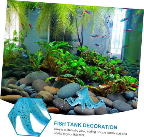 Fish Tank Landscaping Octopus Glowing Aquarium Fish Tank Decorations Octopus Aquarium Decor Fish Tank Octopus Decor Glow in The Dark Aquarium Glow...