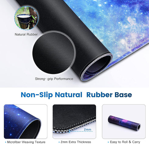 Gaming Mouse Pad, Large Mouse Pad XL 31. 5x11.8in, Big Extended Computer Keyboard Mouse Mat Desk Pad for Laptop with Stitched Edges, Waterproof Mo...
