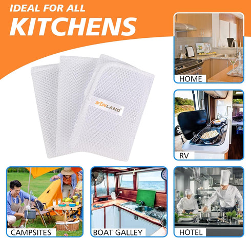 SUNLAND Netted Dish Cloths for Washing Dishes No Odor Dishes Scrubber for Kitchen-Fast Drying and Easy to Clean Mesh Dish Cloth 6 Pack 12Inch x12I...