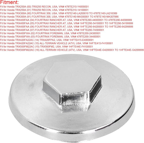 Rear Differential Gear Case Oil Cap, ATV Universal Engine Valve Tappet Cover Cap 12361?300?000 Fit For TRX 250 300 350 400 450 500...