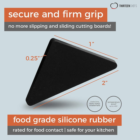 Thirteen Chefs Cutting Board Feet, Non Slip Silicone Pads, Set of 8, Red - Non Adhesive, Glue Free...