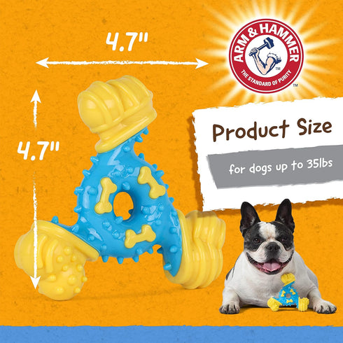 Arm & Hammer for Pets Nubbies TriBone Dog Dental Toy Best Dog Chew Toy for Moderate Chewers Dog Dental Toy Helps Reduce Plaque & Tartar Peanut But...