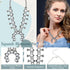 Henoyso 4 Pcs Bohemian Squash Blossom Turquoise Western Jewelry Set Vintage Metal Howlite Necklace Earrings Wrist Chain Ring for Women (White Turq...
