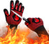 BBQ Fireproof Gloves, Grill Cut-Resistant Gloves 1472°F Heat Resistant Gloves, Non-Slip Silicone Oven Gloves, Kitchen Safe Cooking Gloves for Oven...