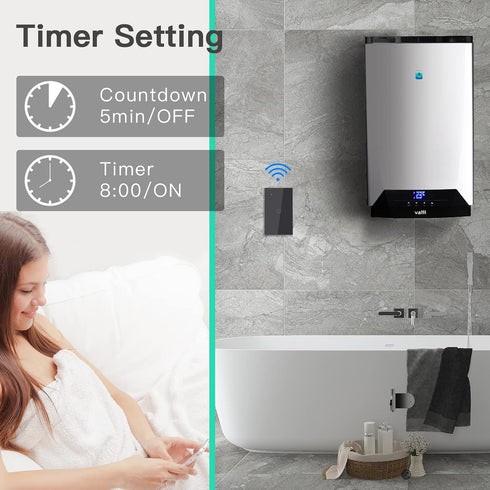 BSEED Smart Water Heater Switch,Work with Amazon Alexa,Google Assistant,WiFi Touch Switch with Smart Life APP Control and Timing Function,20A Blac...