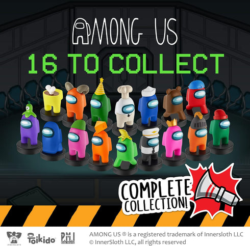 P.M.I. Stamps for Kids: 12 Among Us Toys with 16 Collectibles, Mini Figures for Party, Birthday, Gift & Decoration...